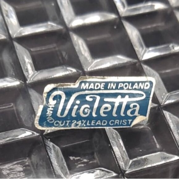 Vintage Violetta Handcut Clear Lead Crystal Vanity Tray Poland Art Deco - Picture 3 of 6